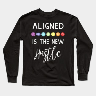 Aligned is The New Hustle - Funny Yoga Chakras Long Sleeve T-Shirt